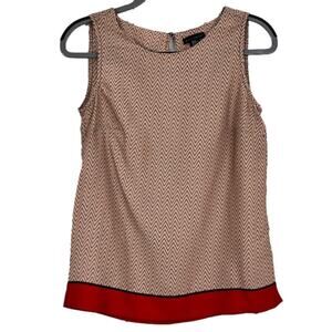 Willi Smith Sleeveless Graphic Zig Zag Silky Soft Blouse Shirt XS